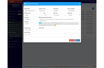 Screen Capture of Recurring Billing Setup Page in FBO Director