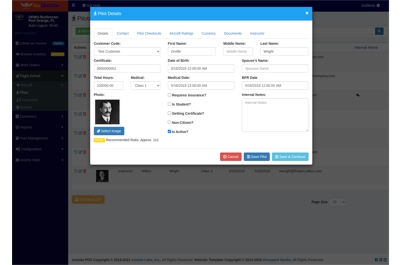 FBO Director Pilot Management Page Screen Capture