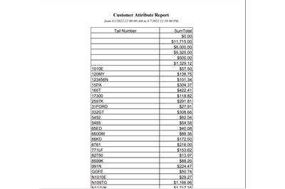 FBO Director Sales by Tail Number Report